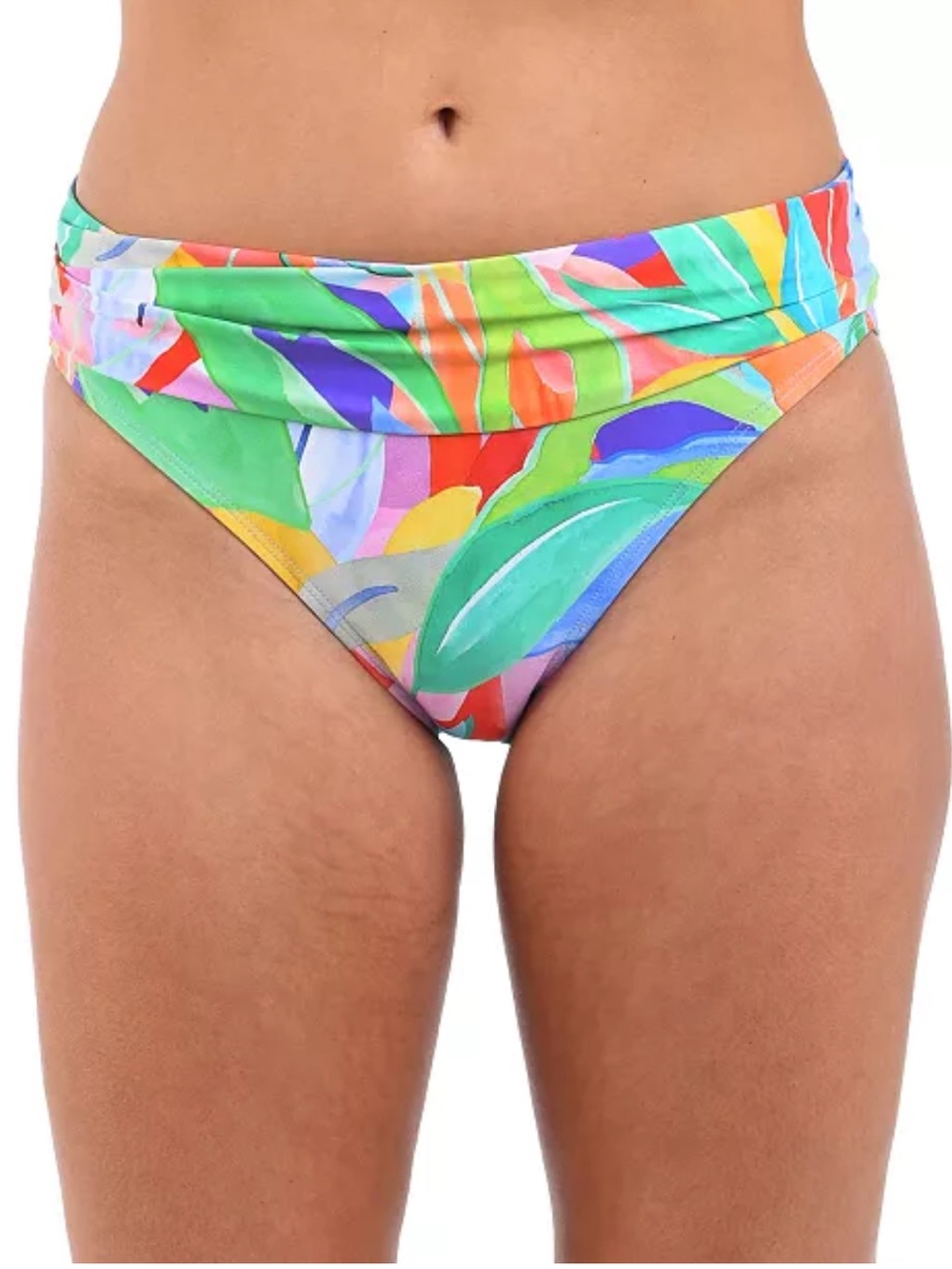 La Blanca Tropi-Flage Shirred Hipster Bikini Bottoms NWT